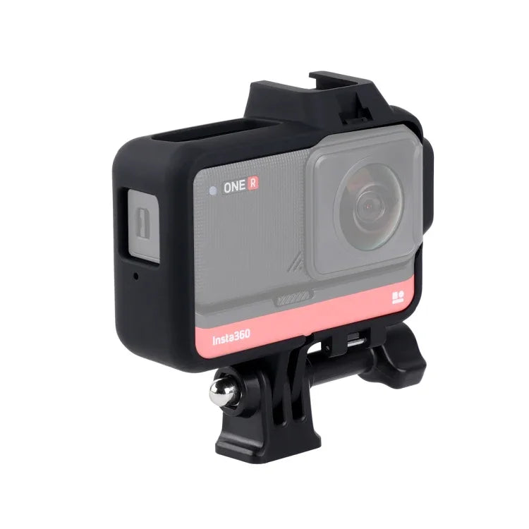 Cage Protetor com Estrutura Plástica com Adaptador de Base para Tripé & Parafuso Longo & Base Cold Shoe para Insta360 One R, Estrutura Cold Shoe