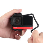 Cage Protetor com Estrutura Plástica com Adaptador de Base para Tripé & Parafuso Longo & Base Cold Shoe para Insta360 One R, Estrutura Cold Shoe