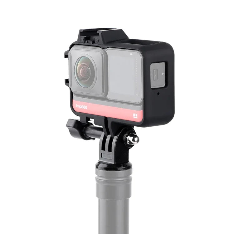 Cage Protetor com Estrutura Plástica com Adaptador de Base para Tripé & Parafuso Longo & Base Cold Shoe para Insta360 One R, Estrutura Cold Shoe