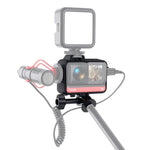 Cage Protetor com Estrutura Plástica com Adaptador de Base para Tripé & Parafuso Longo & Base Cold Shoe para Insta360 One R, Estrutura Cold Shoe