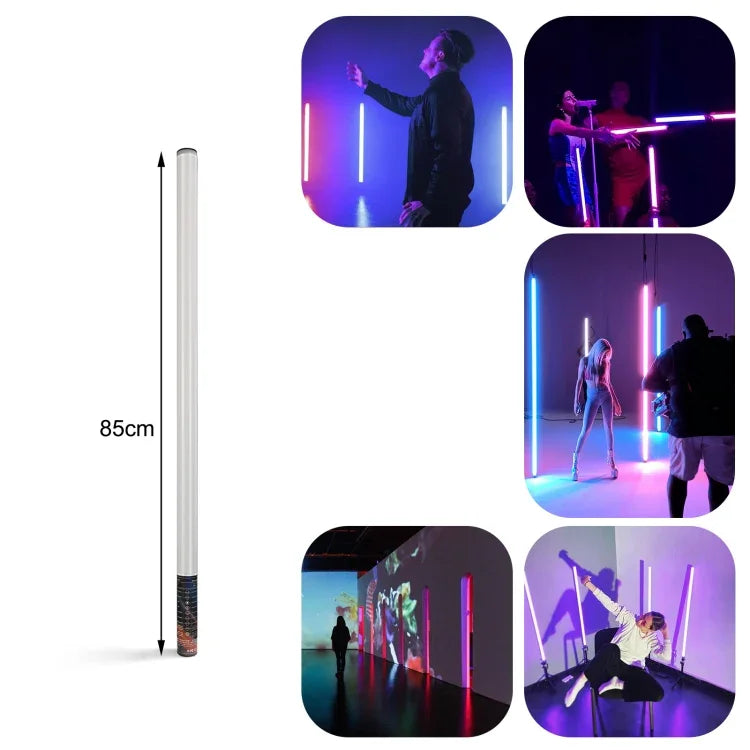 Luz de Preenchimento LED RGB Colorida Atmosférica com Ritmo LUXCeO Mood1 85cm para Vídeo e Fotografia Portátil, Sem Tripé, 85cm
