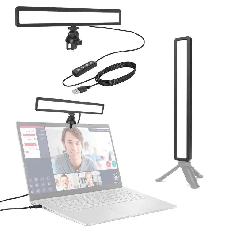 Luz LED USB para Vídeo ao Vivo LUXCeO WS66 2500K-9000K Bicolor para Portátil, Luz de Preenchimento para Conferências, WS66