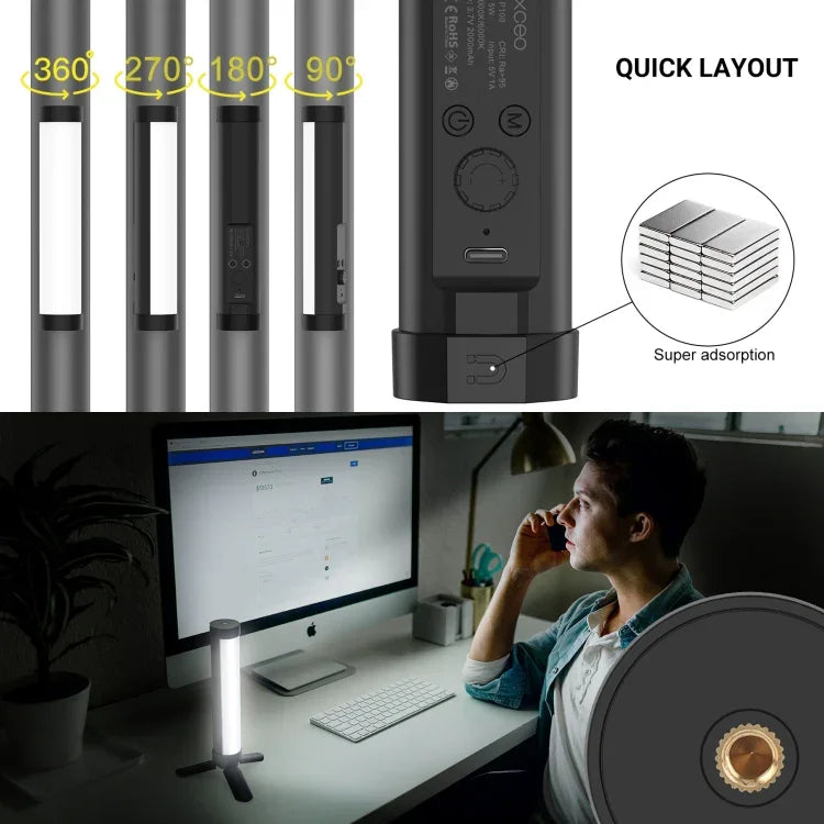 LUXCeO P100 Bastão de Luz RGB para Foto e Vídeo com Controlo Remoto, P100