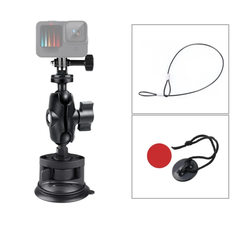 Suporte de Montagem com Ventosa Única com Adaptador para Tripé & Corda de Aço & Fecho de Segurança, Ventosa Única