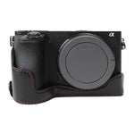 Base de Estojo Metade para Câmara em Pele PU com Rosca de 1/4 polegada para Sony ILCE-A6500 / A6500, Para Sony ILCE-A6500 / A6500