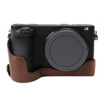 Base de Estojo Metade para Câmara em Pele PU com Rosca de 1/4 polegada para Sony ILCE-A6500 / A6500, Para Sony ILCE-A6500 / A6500