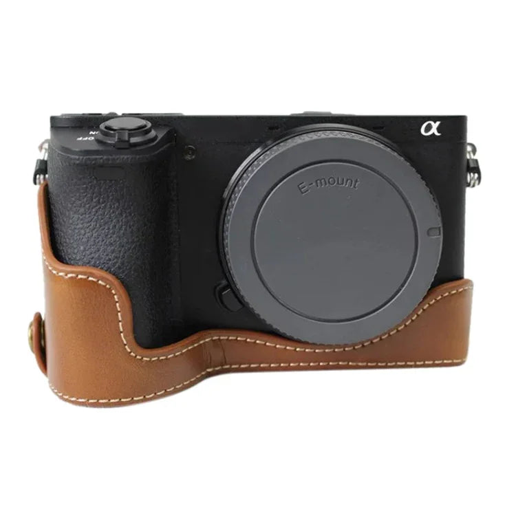 Base de Estojo Metade para Câmara em Pele PU com Rosca de 1/4 polegada para Sony ILCE-A6500 / A6500, Para Sony ILCE-A6500 / A6500