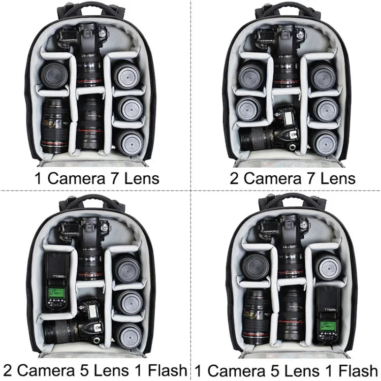 Mochila Fotográfica Multifuncional CADeN para Câmara SLR com Bolsa para Objetivas