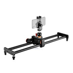 YELANGU L60E Trilho Deslizante de 60cm + Dolly de Vídeo L4 de 3 Rodas com Abraçadeira para Telemóvel & Cabeça de Bola, L60E+L4X+PC03+T1
