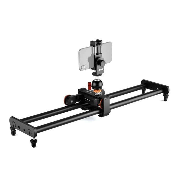 YELANGU L60E Trilho Deslizante de 60cm + Dolly de Vídeo L4 de 3 Rodas com Abraçadeira para Telemóvel & Cabeça de Bola, L60E+L4X+PC03+T1