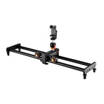 YELANGU L60E Trilho Deslizante de 60cm + Dolly de Vídeo L4 de 3 Rodas com Abraçadeira para Telemóvel & Cabeça de Bola, L60E+L4X+PC03+T1