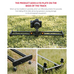 YELANGU L60E Trilho Deslizante de 60cm + Dolly de Vídeo L4 de 3 Rodas com Abraçadeira para Telemóvel & Cabeça de Bola, L60E+L4X+PC03+T1