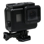 2 em 1 para GoPro HERO6 /5 Tampa Traseira Ecrã Tátil + Estojo Protetor Subaquático 45m (É Preciso Desmontar a Lente Quando Instalado) com Fecho Montagem Básica & Parafuso Guia, É Preciso Desmontar a Lente