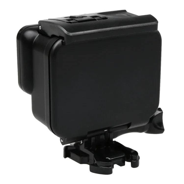 2 em 1 para GoPro HERO6 /5 Tampa Traseira Ecrã Tátil + Estojo Protetor Subaquático 45m (É Preciso Desmontar a Lente Quando Instalado) com Fecho Montagem Básica & Parafuso Guia, É Preciso Desmontar a Lente