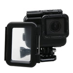 2 em 1 para GoPro HERO6 /5 Tampa Traseira Ecrã Tátil + Estojo Protetor Subaquático 45m (É Preciso Desmontar a Lente Quando Instalado) com Fecho Montagem Básica & Parafuso Guia, É Preciso Desmontar a Lente