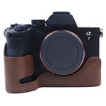 Base de Meia Capa para Câmara em Pele PU com Rosca 1/4 polegada para Sony A7 IV, Para Sony A7 IV