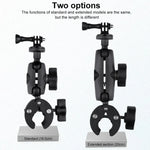 Suporte Ajustável para Câmara de Ação com Rotação 360 para Guiador de Bicicleta ou Motociclo com Presilha para Telemóvel, Versão Standard com Presilha para Telemóvel