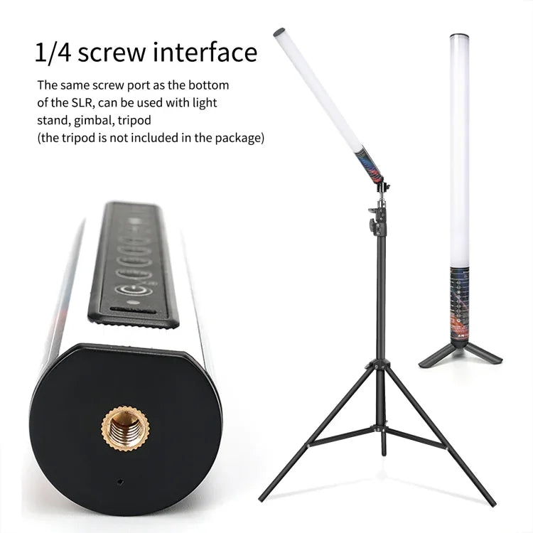 LUXCeO Mood1 Bastão LED RGB Colorido Atmosférico Ritmo 50cm Luz de Preenchimento para Vídeo e Foto com Tripé, 50cm com Tripé