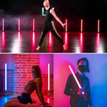 LUXCeO Mood1 Bastão LED RGB Colorido Atmosférico Ritmo 50cm Luz de Preenchimento para Vídeo e Foto com Tripé, 50cm com Tripé