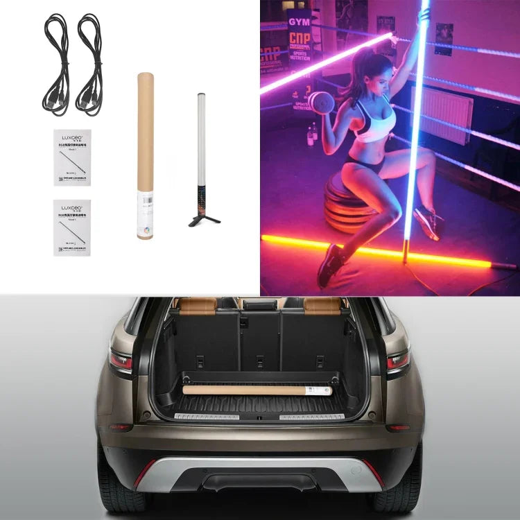 LUXCeO Mood1 Bastão LED RGB Colorido Atmosférico Ritmo 50cm Luz de Preenchimento para Vídeo e Foto com Tripé, 50cm com Tripé