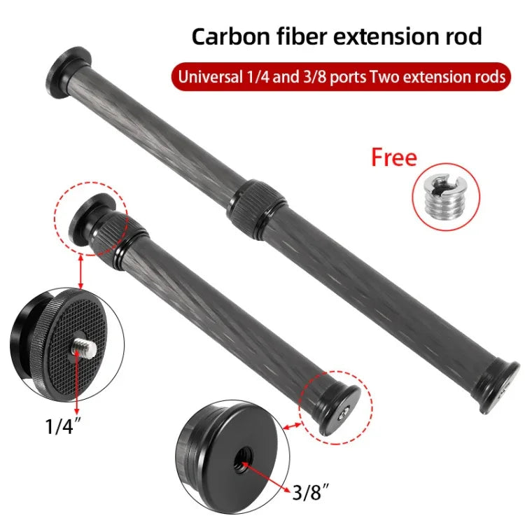 BEXIN P262C Coluna Central Extensora para Tripé em Fibra de Carbono, 235mm-396mm, P262C
