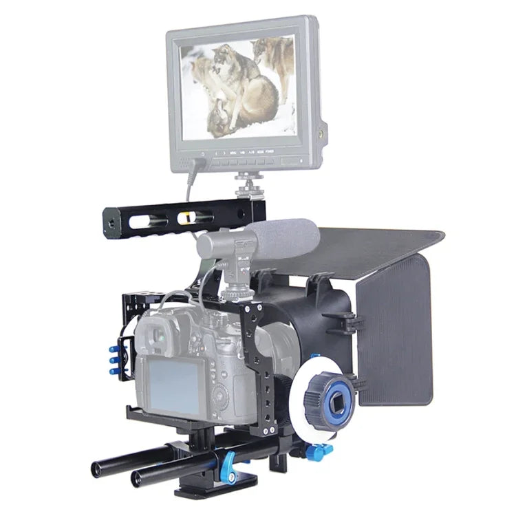 Kit Estabilizador de Gaiola para Câmara de Vídeo YELANGU YLG1105A com Matte Box e Follow Focus para Panasonic Lumix DMC-GH4 & G7 / Sony A7 & A7S & A7R & A7RII & A7SII, YLG1105A