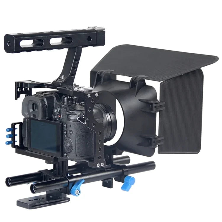 Kit Estabilizador de Gaiola para Câmara de Vídeo YELANGU YLG1105A com Matte Box e Follow Focus para Panasonic Lumix DMC-GH4 & G7 / Sony A7 & A7S & A7R & A7RII & A7SII, YLG1105A