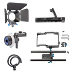 Kit Estabilizador de Gaiola para Câmara de Vídeo YELANGU YLG1105A com Matte Box e Follow Focus para Panasonic Lumix DMC-GH4 & G7 / Sony A7 & A7S & A7R & A7RII & A7SII, YLG1105A