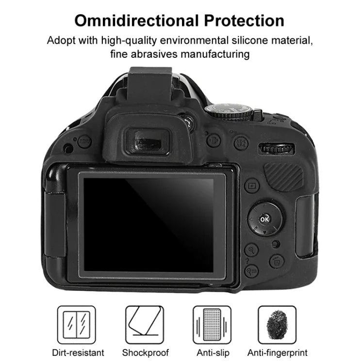 Capa Protetora de Silicone Macio para Nikon D5200, Para Nikon D5200