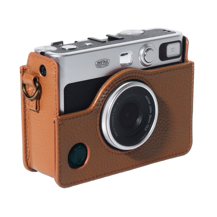 Bolsa de Couro Genuíno para Câmara FUJIFILM instax mini Evo com Alça, Para FUJIFILM instax mini Evo