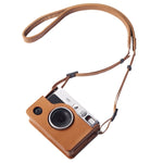 Bolsa de Couro Genuíno para Câmara FUJIFILM instax mini Evo com Alça, Para FUJIFILM instax mini Evo