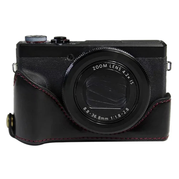 Base de Capa Metade para Câmara em Pele PU com Rosca de 1/4 polegada para Canon G7 X Mark III / G7 X3, Para Canon G7 X Mark III / G7 X3, Para Canon G7 X Mark III