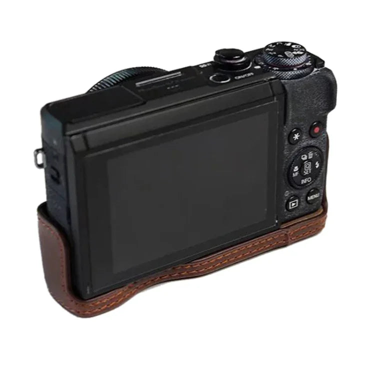 Base de Capa Metade para Câmara em Pele PU com Rosca de 1/4 polegada para Canon G7 X Mark III / G7 X3, Para Canon G7 X Mark III / G7 X3, Para Canon G7 X Mark III