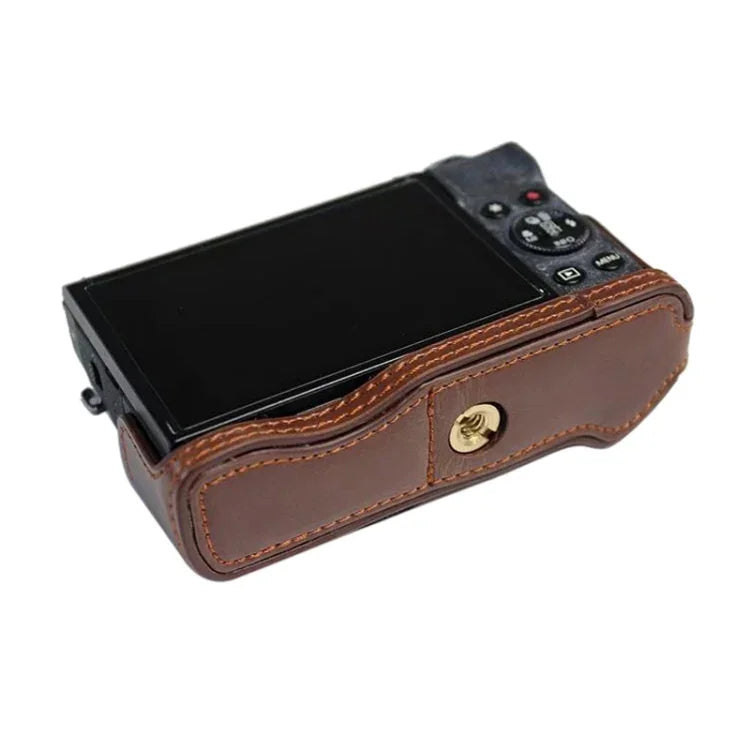 Base de Capa Metade para Câmara em Pele PU com Rosca de 1/4 polegada para Canon G7 X Mark III / G7 X3, Para Canon G7 X Mark III / G7 X3, Para Canon G7 X Mark III