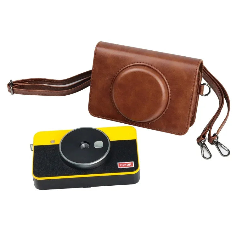 Estojo de Couro PU para Corpo Inteiro com Alça para Câmara Kodak Mini Shot2 Retro / C210R instax, Para Kodak Mini Shot2 Retro / C210R