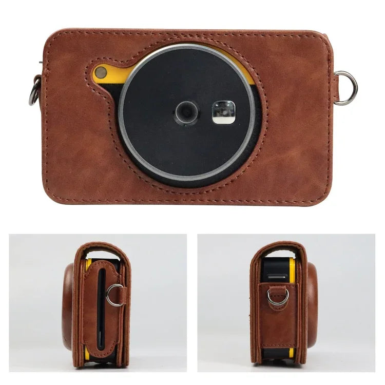 Estojo de Couro PU para Corpo Inteiro com Alça para Câmara Kodak Mini Shot2 Retro / C210R instax, Para Kodak Mini Shot2 Retro / C210R