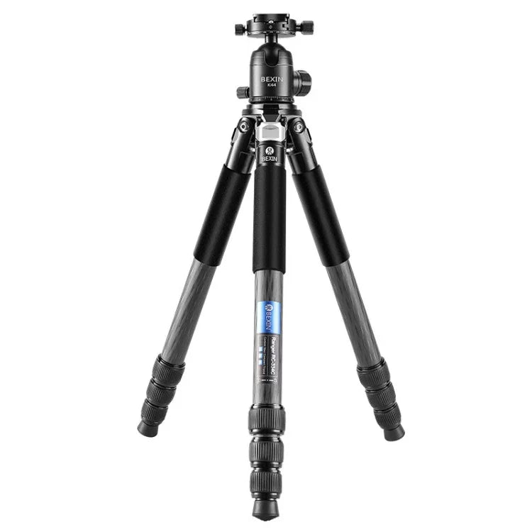 Tripé Portátil Dobrável em Fibra de Carbono para Câmara BEXIN RC334 com Cabeça de Esfera Panorâmica K44, RC334+K44
