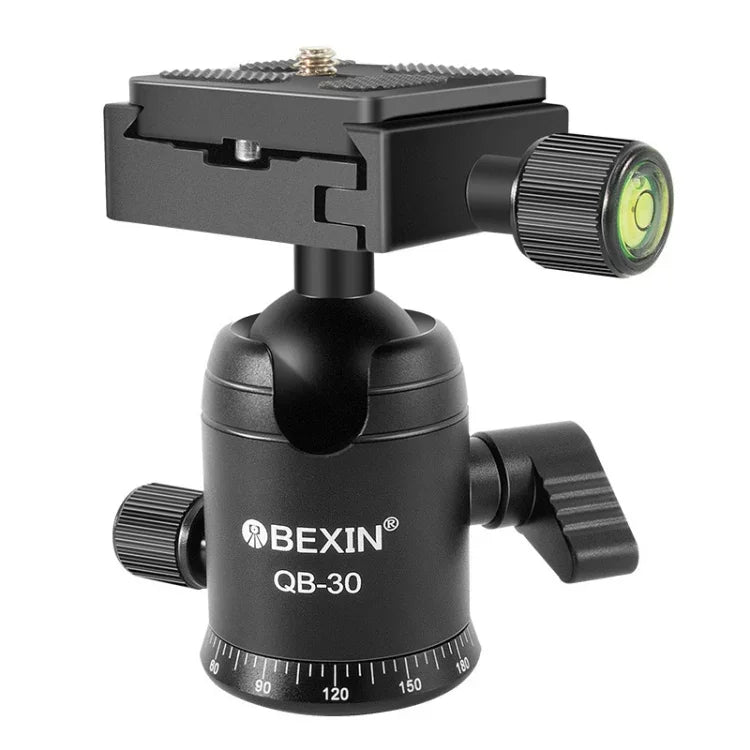 Cabeça de Bola Metálica Panorâmica com Rotação de 360 Graus BEIXIN QB-30 com Placa de Libertação Rápida, QB-30