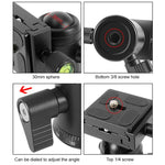 Cabeça de Bola Metálica Panorâmica com Rotação de 360 Graus BEIXIN QB-30 com Placa de Libertação Rápida, QB-30