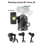 Cabeça de Bola Metálica Panorâmica com Rotação de 360 Graus BEIXIN QB-30 com Placa de Libertação Rápida, QB-30