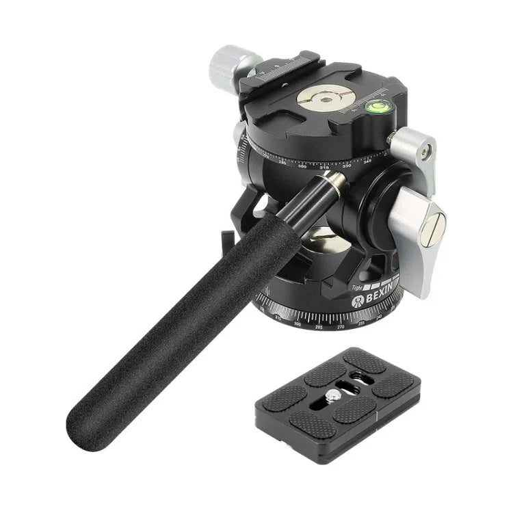Cabeça de Arrasto Fluida de Ação para Tripé Pesado Panorâmico 2D 720 Graus BEXIN DT-02R/S com Placa de Libertação Rápida, DT-02R/S