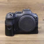 Base de Meia Capa em Pele PU com Rosca de 1/4 polegadas para Canon EOS R7, Para Canon EOS R7