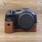 Base de Meia Capa em Pele PU com Rosca de 1/4 polegadas para Canon EOS R7, Para Canon EOS R7
