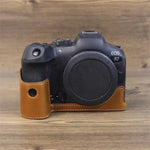 Base de Meia Capa em Pele PU com Rosca de 1/4 polegadas para Canon EOS R7, Para Canon EOS R7