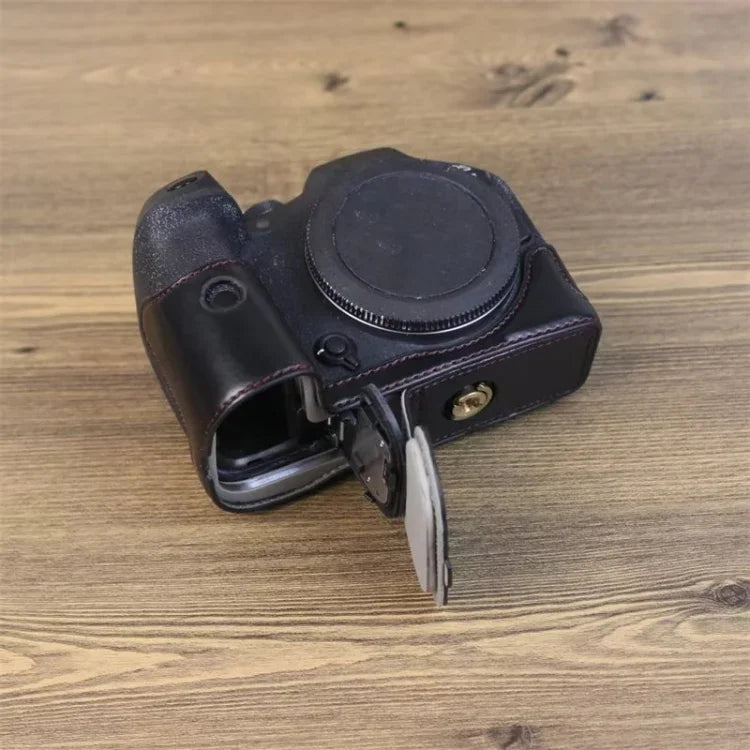 Base de Meia Capa em Pele PU com Rosca de 1/4 polegadas para Canon EOS R7, Para Canon EOS R7