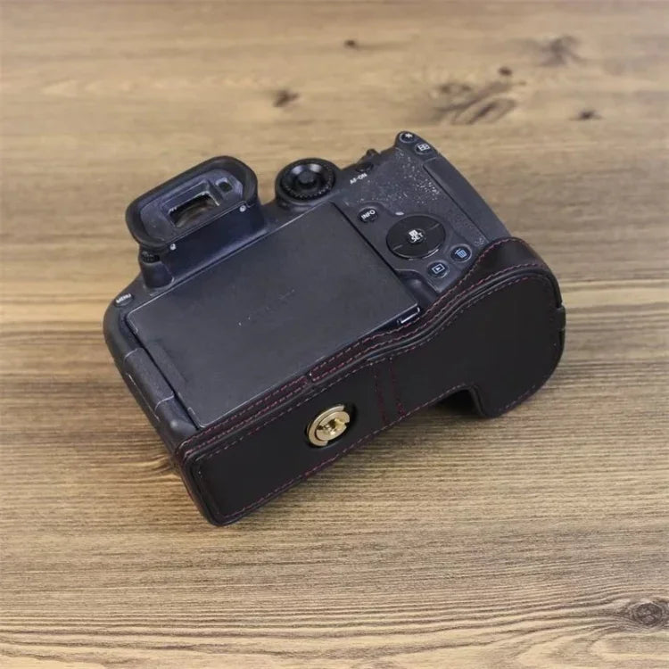Base de Meia Capa em Pele PU com Rosca de 1/4 polegadas para Canon EOS R7, Para Canon EOS R7