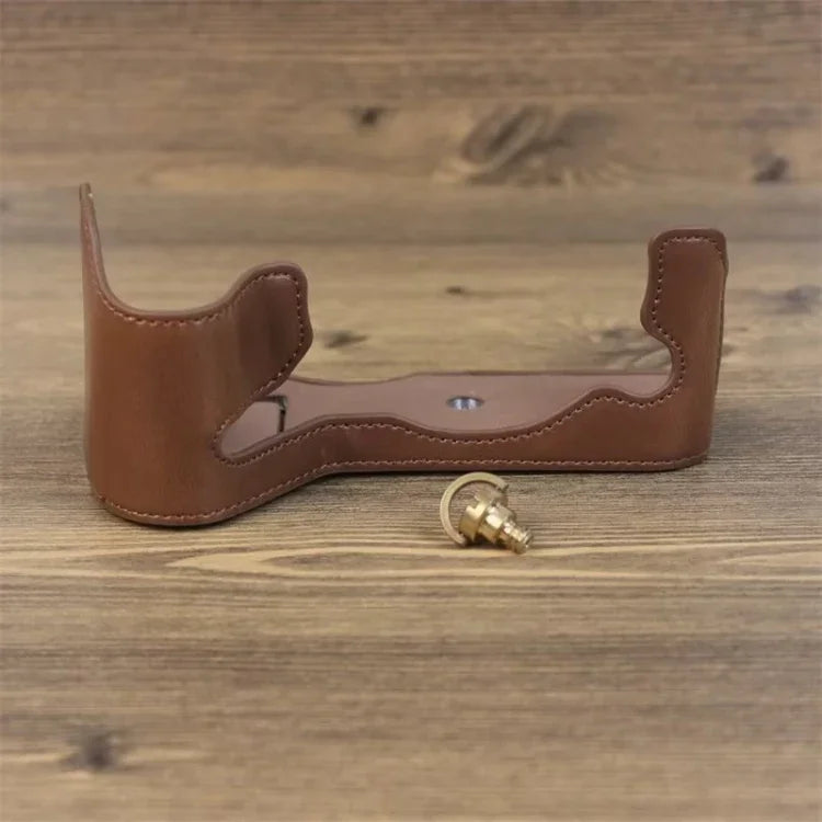 Base de Capa Metade para Câmara em Pele PU com Rosca de 1/4 polegadas para Fujifilm XH2S, Para Fujifilm XH2S