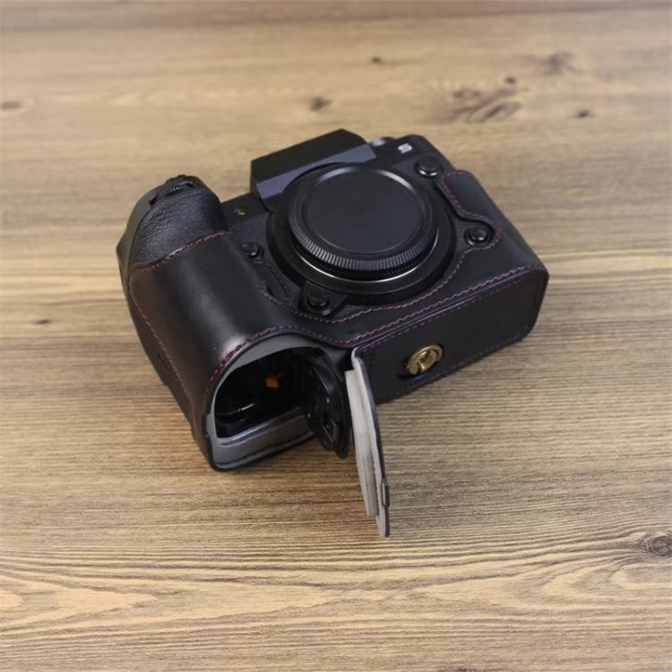 Base de Capa Metade para Câmara em Pele PU com Rosca de 1/4 polegadas para Fujifilm XH2S, Para Fujifilm XH2S