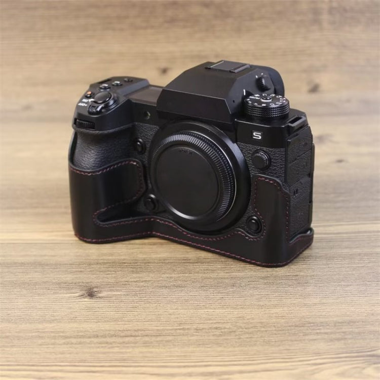 Base de Capa Metade para Câmara em Pele PU com Rosca de 1/4 polegadas para Fujifilm XH2S, Para Fujifilm XH2S