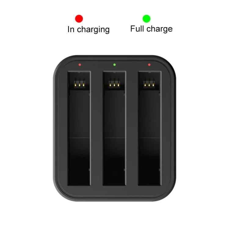 Carregador Rápido de Baterias Tri-Slot para Insta360 X3 / One X2, Para Insta360 X3 / One X2 Tri-Slot Batteries